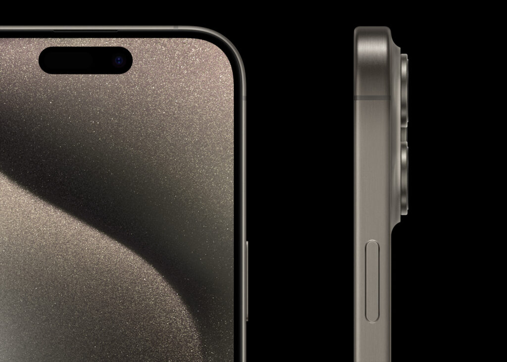Apple iPhone 15 Pro a new aerospace-grade titanium design.